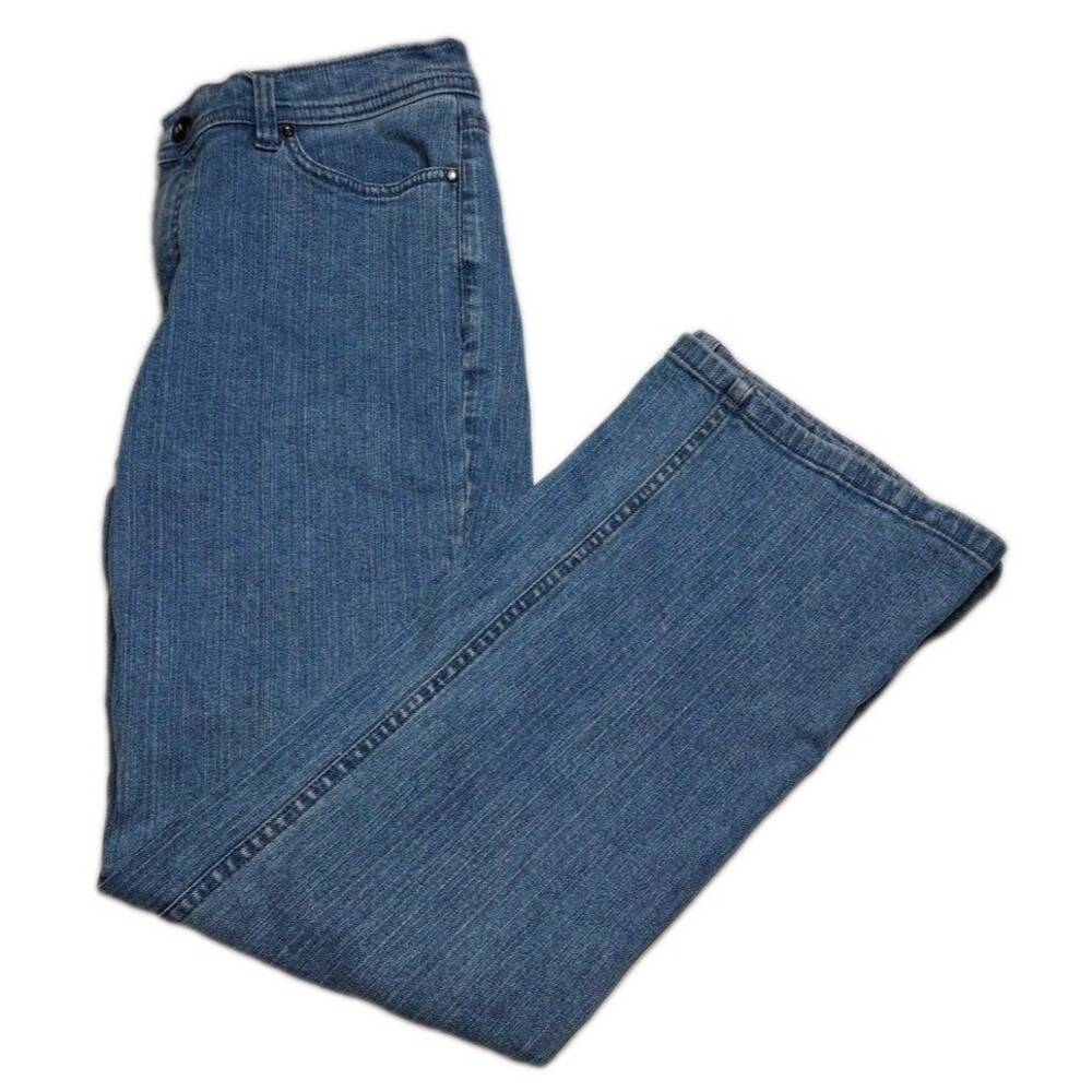 Denim & Co. Easy Stretch Light Blue Jeans 6P Straight Leg D&Co.